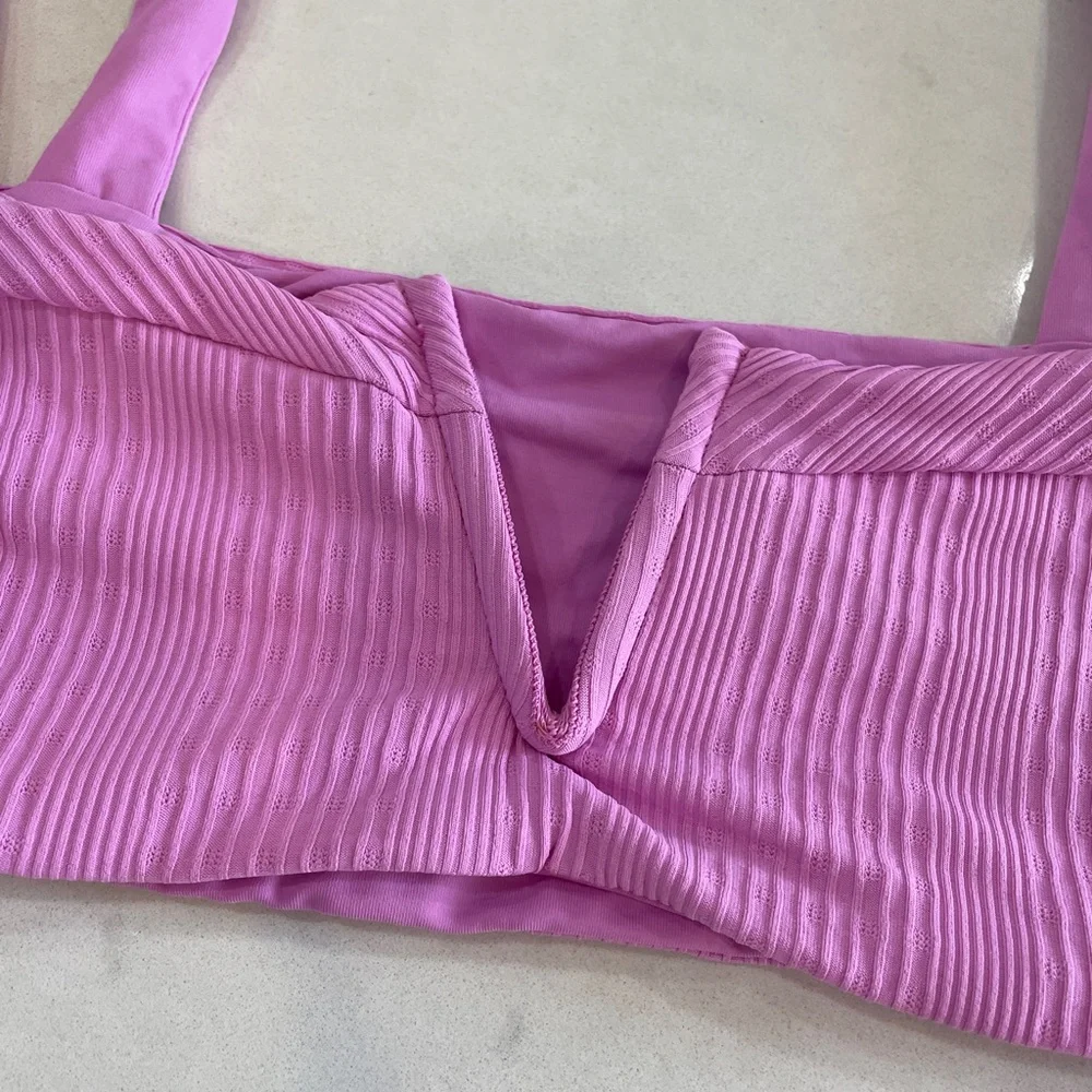 L*Space Purple Cabana Ribbed V-Wire Bikini | NWT Size M